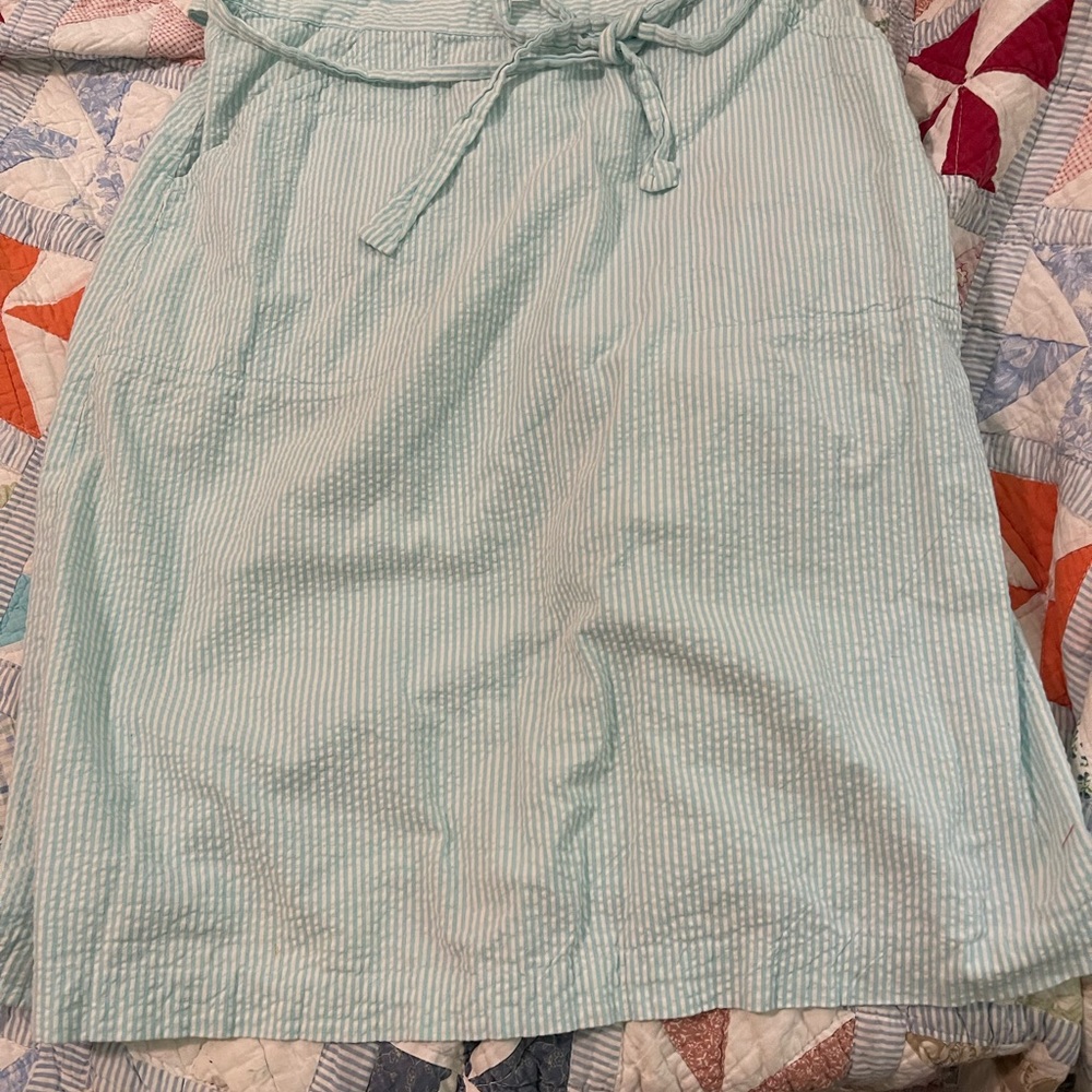 Lilly Pulitzer Seersucker Skirt in Blue White Sz 10